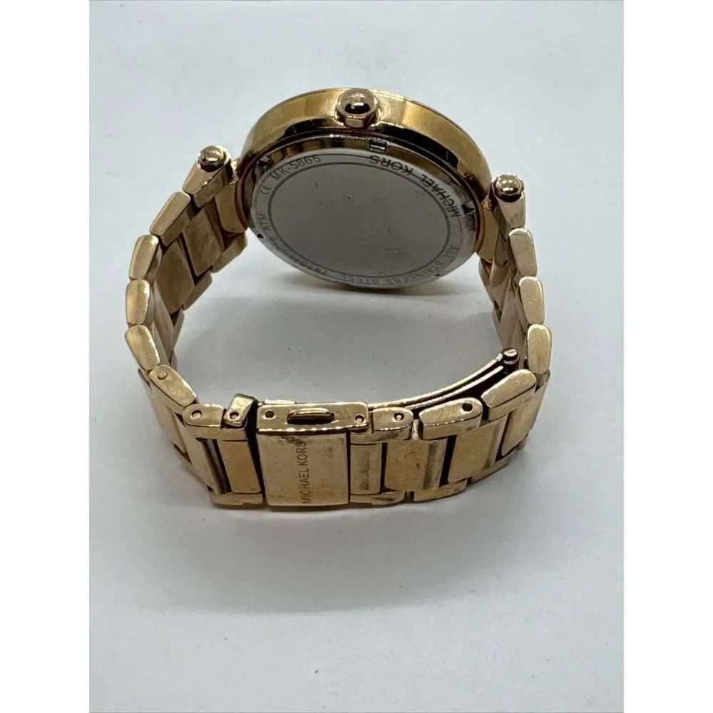 Michael Kors Parker MK5865 Women Rose Gold Analog Dial Quartz Wrist Watch JNA418
